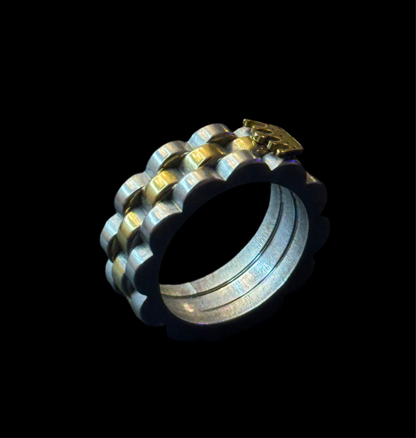 RING „THE CROWN“. Edelstahl