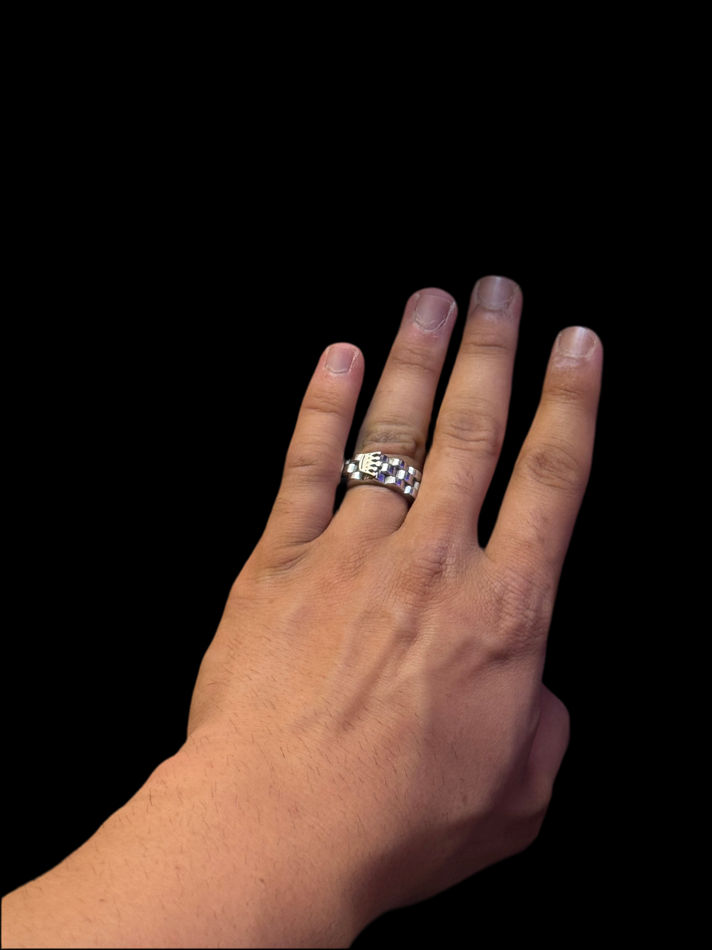 RING „THE CROWN“. Edelstahl
