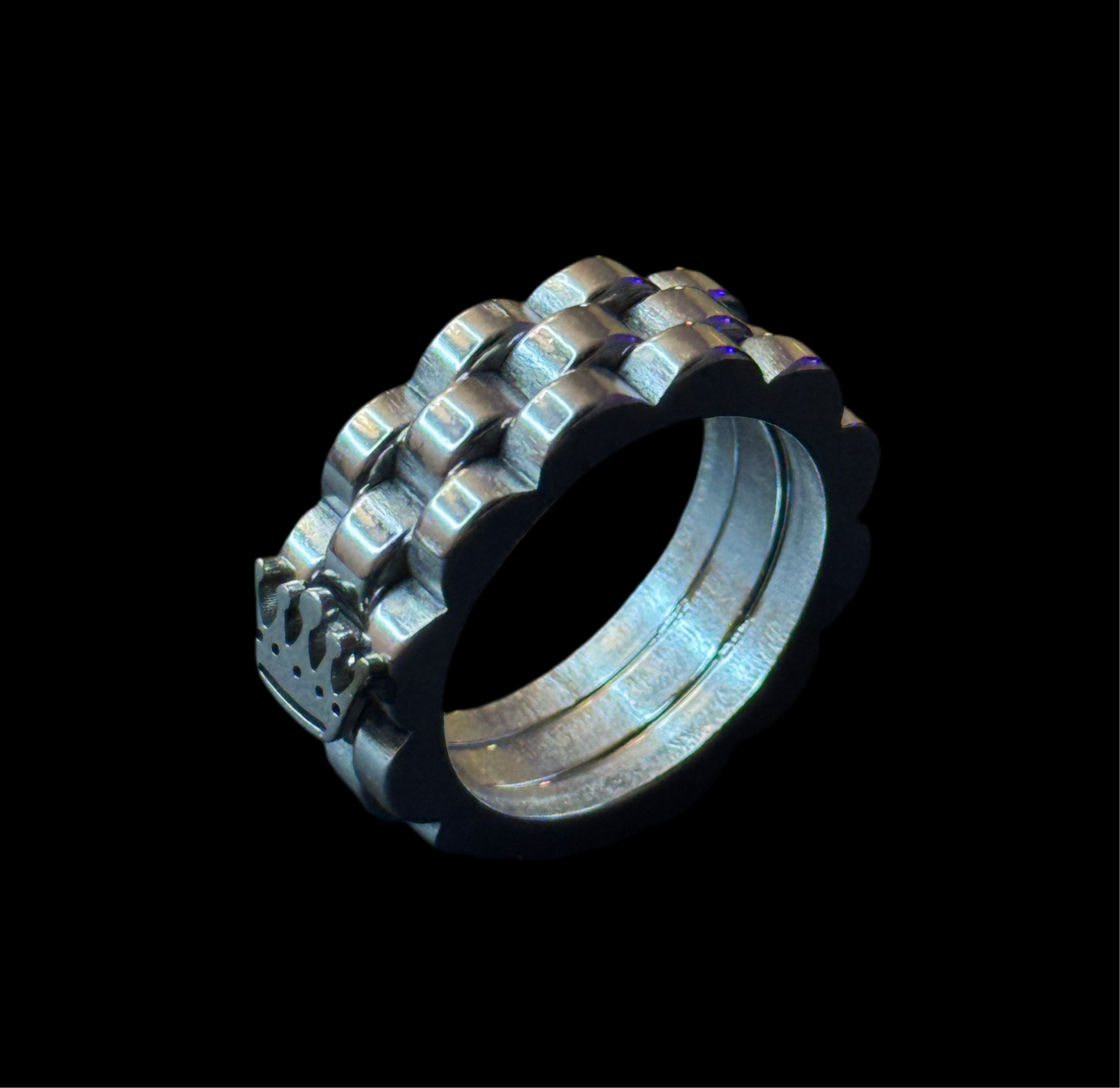 RING „THE CROWN“.                          Edelstahl